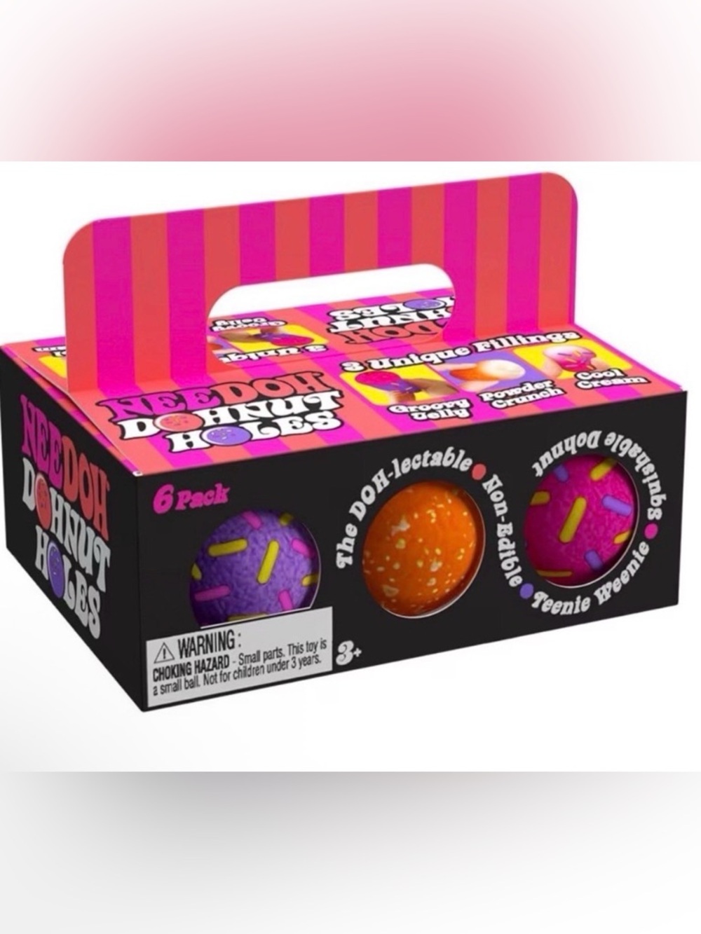 NEE-DOH Donut Holes Play Foam Balls — Purple & Orange (6 Pack)